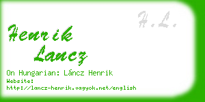 henrik lancz business card